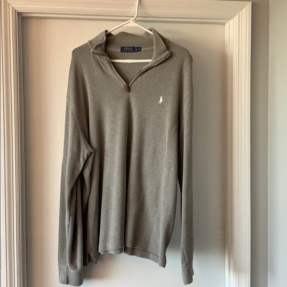 Gray Polo Quarter Zip Pull Over - Picture 1 of 4